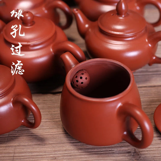 Yixing Purple Clay Teapot Raw Ore Dahongpao Tea Set Small Capacity Handmade Ball Hole Filter Tea Maker Chinese Zisha Kettle