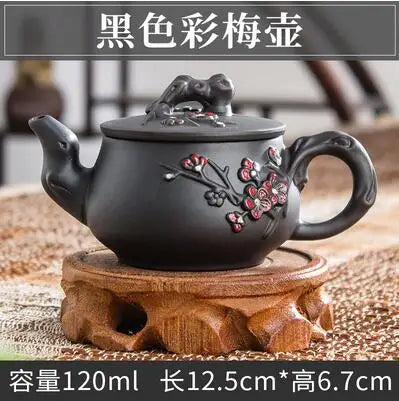Yixing-Purple Clay Teapot, Small Capacity, Plum Blossom Teapot, Small Ball Hole Filter, Household Kungfu Tea Set