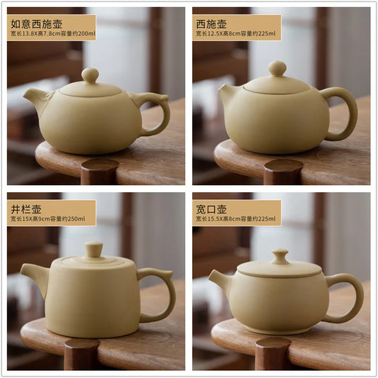 Yixing Purple Clay Teapot Vintage Tea Kettle Chinese Handmade Ball Hole Filter Xishi Tea Pot Raw Ore Kettle Zisha Kungfu Tea Set