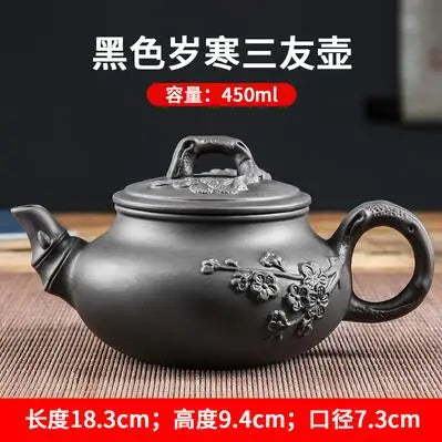 Yixing-Purple Clay Teapot and Teacup Set, Large Capacity, Clay Plum Blossom Pot, Kungfu Tea Set