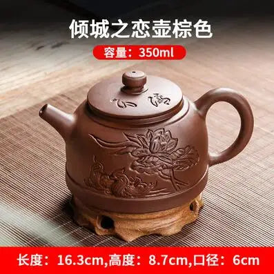 Yixing-Purple Clay Teapot and Teacup Set, Large Capacity, Clay Plum Blossom Pot, Kungfu Tea Set