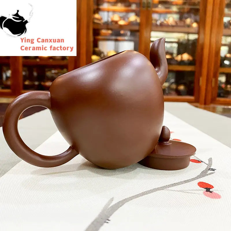 Yixing Purple Clay Teapot raw ore purple vermillion clay beauty shoulder pot kung fu tea set teapot capacity 250ml