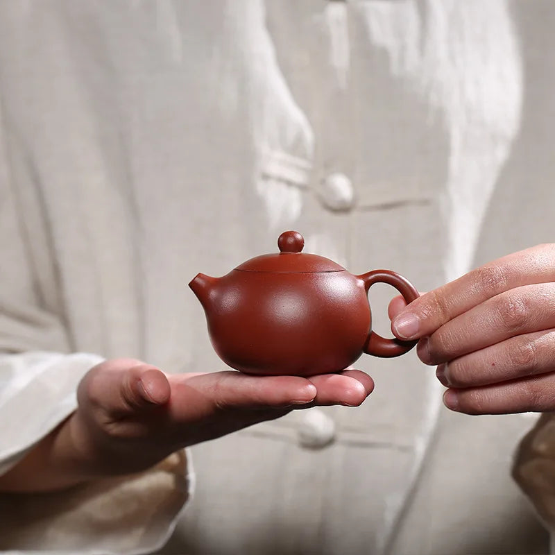 Yixing Purple Clay Teapots 90ml Authentic Dahongpao Xishi Tea Pot Ball Hole Filter Kettle Handmade Small Capacity Kung Fu Set