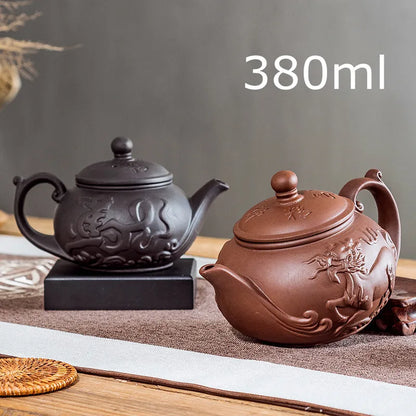 Yixing Purple Clay Teapots Handmade Tea Pot 380ml Authentic Tea Ceremony Chinese Kettle Zisha Teaware Accessories Drinkware Gift