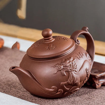 Yixing Purple Clay Teapots Handmade Tea Pot 380ml Authentic Tea Ceremony Chinese Kettle Zisha Teaware Accessories Drinkware Gift