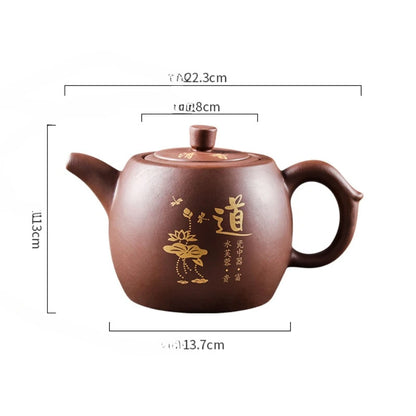 Yixing Purple Clay Teapots Large Capacity Flowers and Birds Teapot Handmade Zhu Mud Dragon Pattern Tea Infuser Chinese Tea Set