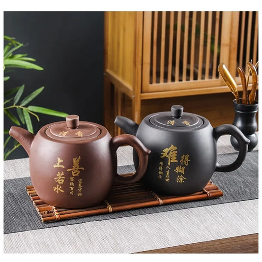 Yixing Purple Clay Teapots Large Capacity Flowers and Birds Teapot Handmade Zhu Mud Dragon Pattern Tea Infuser Chinese Tea Set