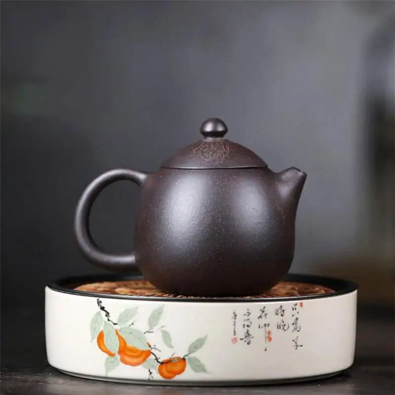 Yixing Purple Clay, Zisha Teapot, Tea Set, Drinkware, Dark mud Dragon Egg Pot,Teaware,Handmade,Green Dark Home Decoration