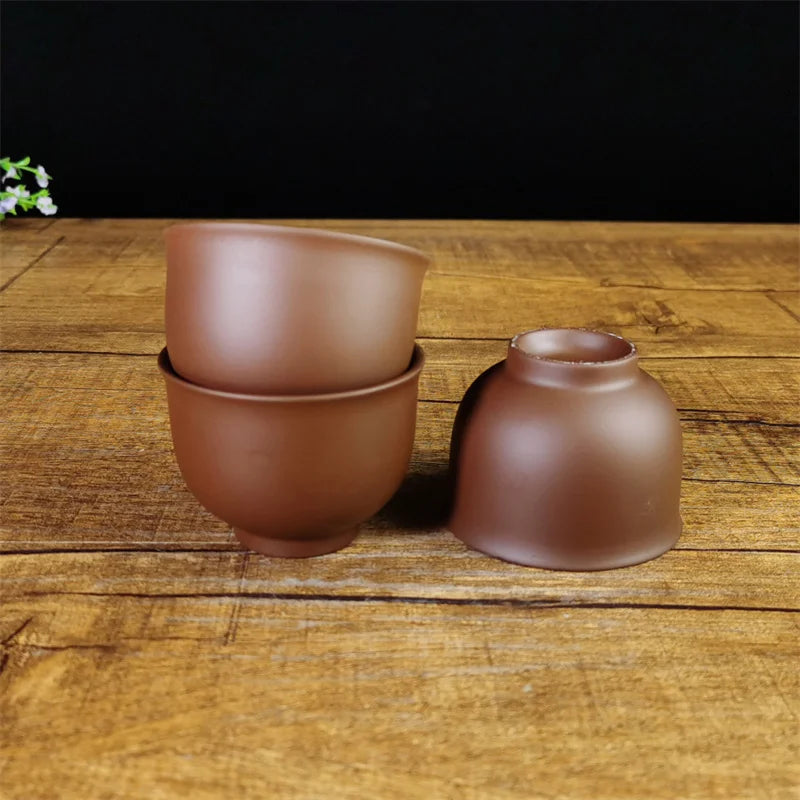 Yixing Purple Clay teacup Oolong tea Boutique small tea bowl Chinese Handmade Tea set Accessories portable Personal Single Cup