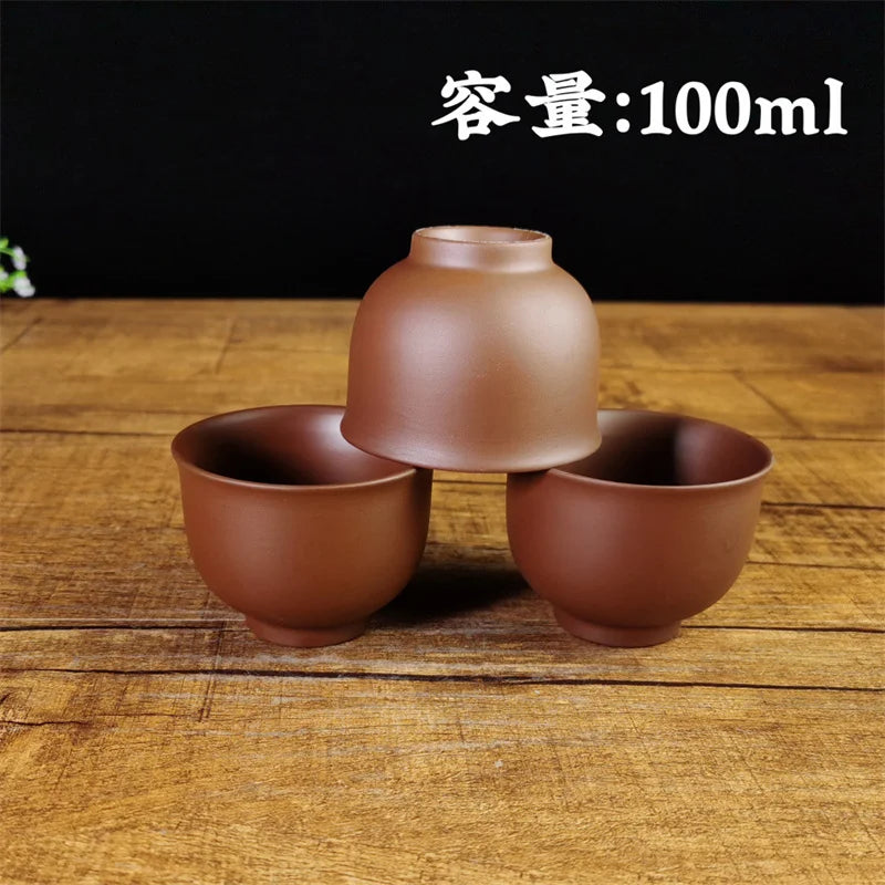 Yixing Purple Clay teacup Oolong tea Boutique small tea bowl Chinese Handmade Tea set Accessories portable Personal Single Cup