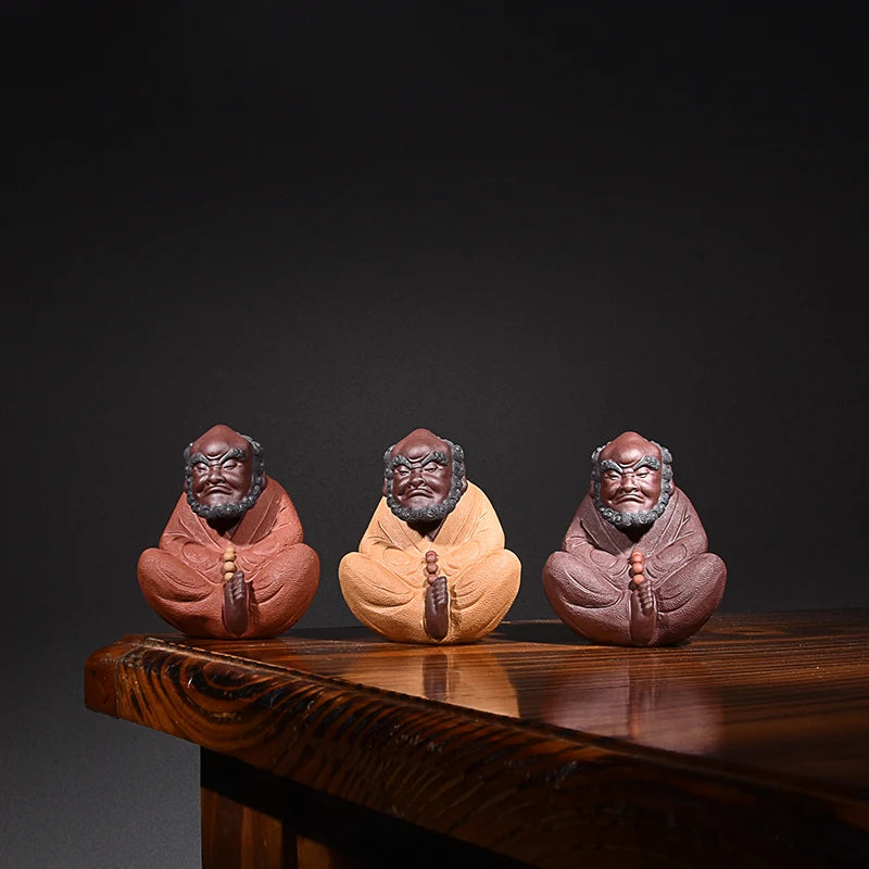 Yixing Purple Sand Boutique Damo Tea Ornaments Supportable Handmade Wudao Wu Zen Damo Tea Ceremony Utensils Small