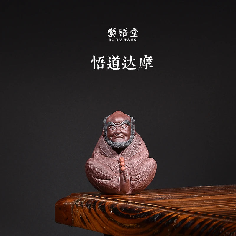 Yixing Purple Sand Boutique Damo Tea Ornaments Supportable Handmade Wudao Wu Zen Damo Tea Ceremony Utensils Small