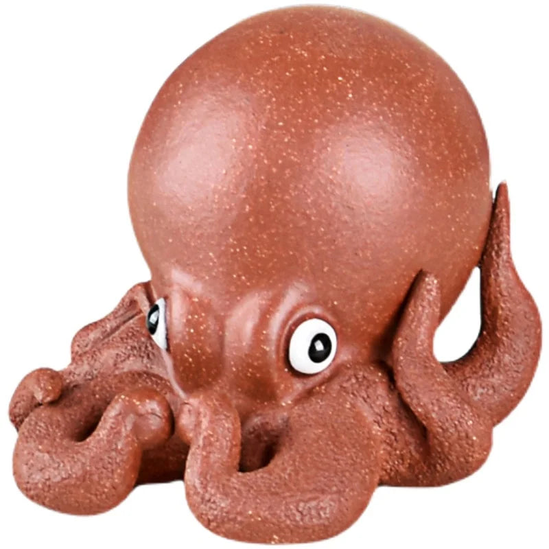 Yixing Purple Sand Boutique Famous Li Changtao Tea Ornaments Raw Ore Handmade Wealth Comes from Every Direction Small Octopus Oc