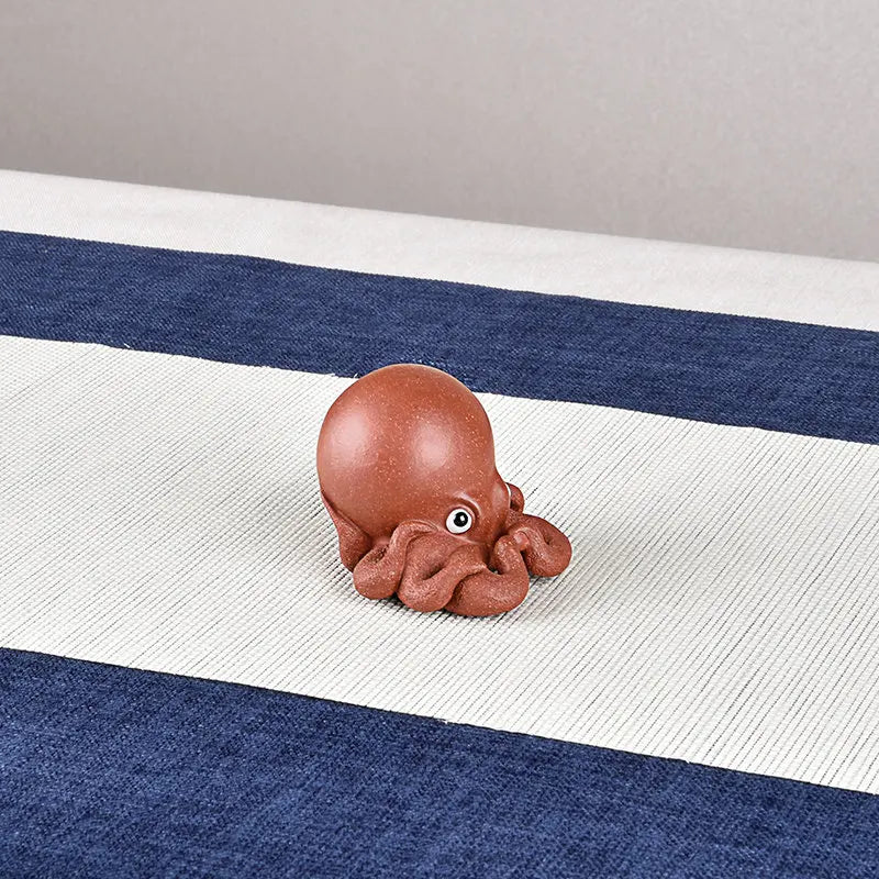 Yixing Purple Sand Boutique Famous Li Changtao Tea Ornaments Raw Ore Handmade Wealth Comes from Every Direction Small Octopus Oc