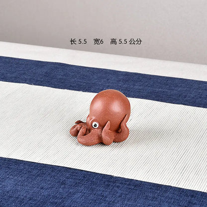 Yixing Purple Sand Boutique Famous Li Changtao Tea Ornaments Raw Ore Handmade Wealth Comes from Every Direction Small Octopus Oc
