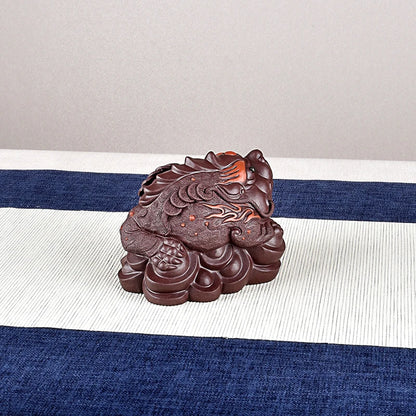 Yixing Purple Sand Boutique Golden Toad Tea Ornaments Tea Set Raw Ore Handmade Supportable Large Ornaments Three-Legged Toad