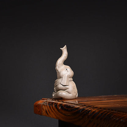 Yixing Purple Sand Boutique Incense Holder Raw Ore Handmade Tea Ornaments Lucky Elephant Animal Incense Holder Tea Ceremony Deco