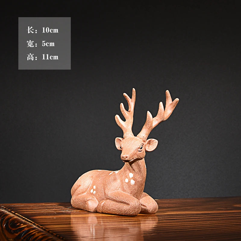 Yixing Purple Sand Deer Tea Ornaments Ornaments Boutique Brushed Handmade Supportable Deer Rich with Deer Tea tray utensils