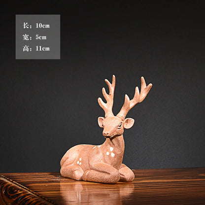 Yixing Purple Sand Deer Tea Ornaments Ornaments Boutique Brushed Handmade Supportable Deer Rich with Deer Tea tray utensils