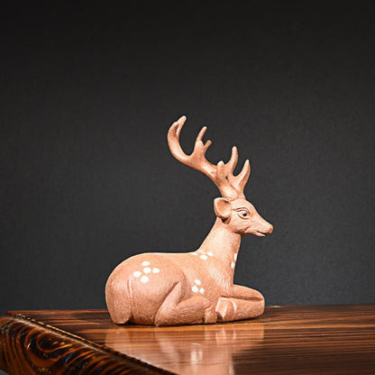 Yixing Purple Sand Deer Tea Ornaments Ornaments Boutique Brushed Handmade Supportable Deer Rich with Deer Tea tray utensils