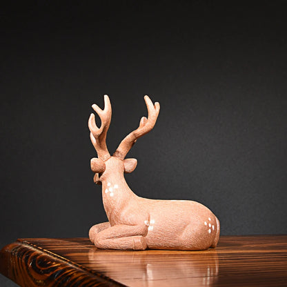 Yixing Purple Sand Deer Tea Ornaments Ornaments Boutique Brushed Handmade Supportable Deer Rich with Deer Tea tray utensils