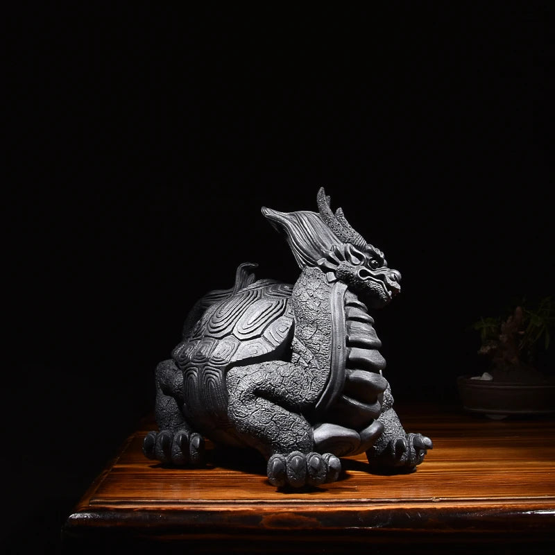 Yixing Purple Sand Dragon Turtle Domineering  Boutique Xuanlong Turtle Tea Ornaments Sculptured Ornaments Supportable Handmade T