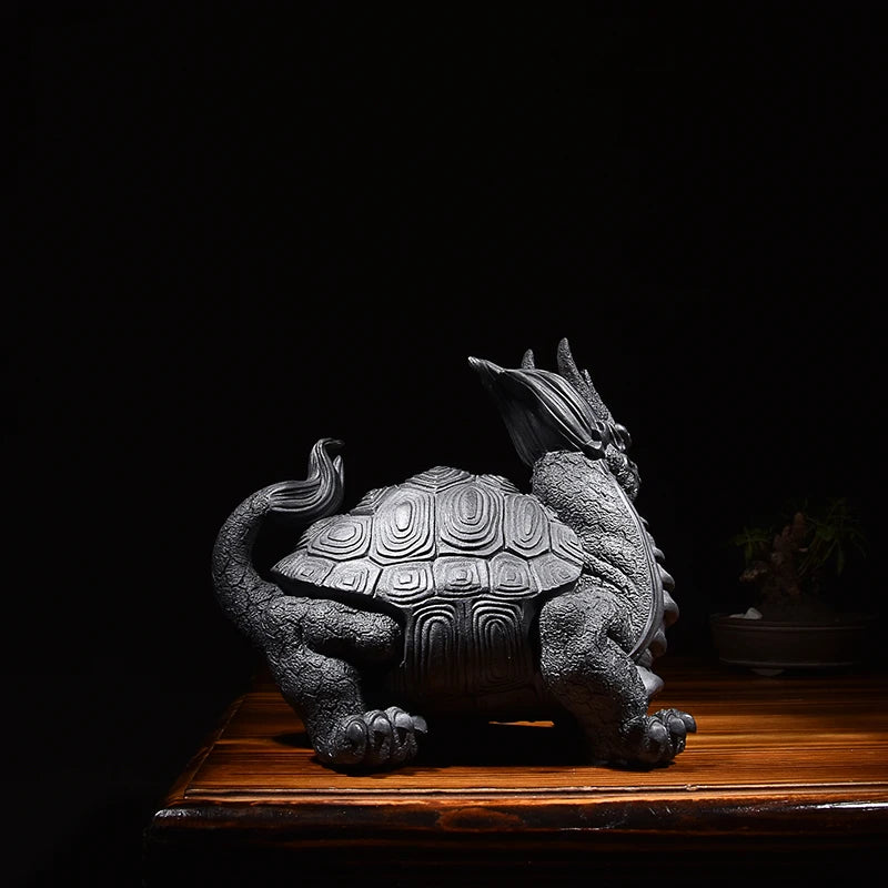 Yixing Purple Sand Dragon Turtle Domineering  Boutique Xuanlong Turtle Tea Ornaments Sculptured Ornaments Supportable Handmade T
