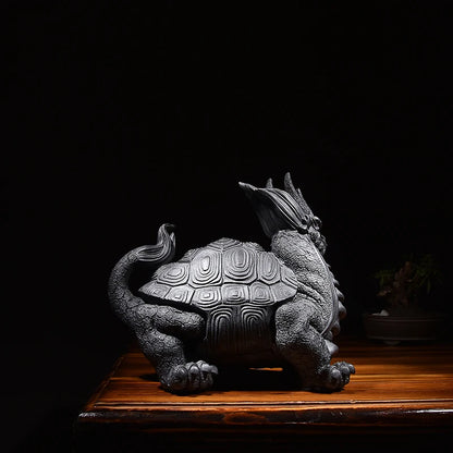 Yixing Purple Sand Dragon Turtle Domineering  Boutique Xuanlong Turtle Tea Ornaments Sculptured Ornaments Supportable Handmade T