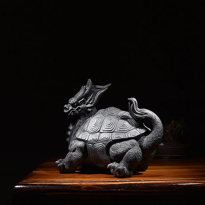 Yixing Purple Sand Dragon Turtle Domineering  Boutique Xuanlong Turtle Tea Ornaments Sculptured Ornaments Supportable Handmade T