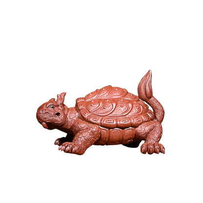 Yixing Purple Sand Dragon Turtle Tea Ornaments Gain Momentum Dragon Turtle Boutique Raw Ore Handmade Supportable Turtle Dragon O