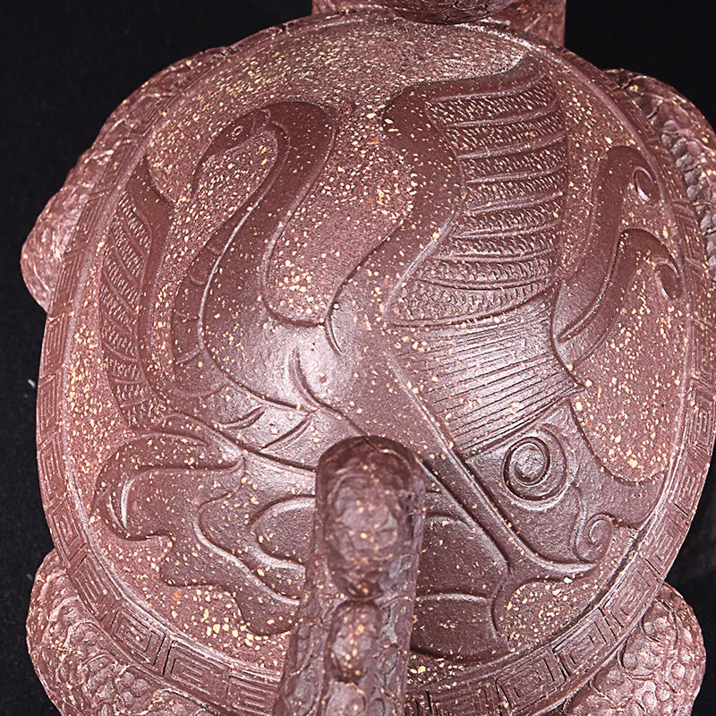 Yixing Purple Sand Fine Tea Carve Handmade Supportable Purple Sand Dragon Turtle Xuanwu Decoration Tea Tray Tea Ceremony Creativ