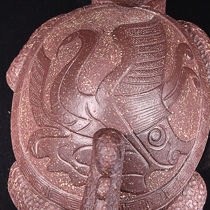 Yixing Purple Sand Fine Tea Carve Handmade Supportable Purple Sand Dragon Turtle Xuanwu Decoration Tea Tray Tea Ceremony Creativ
