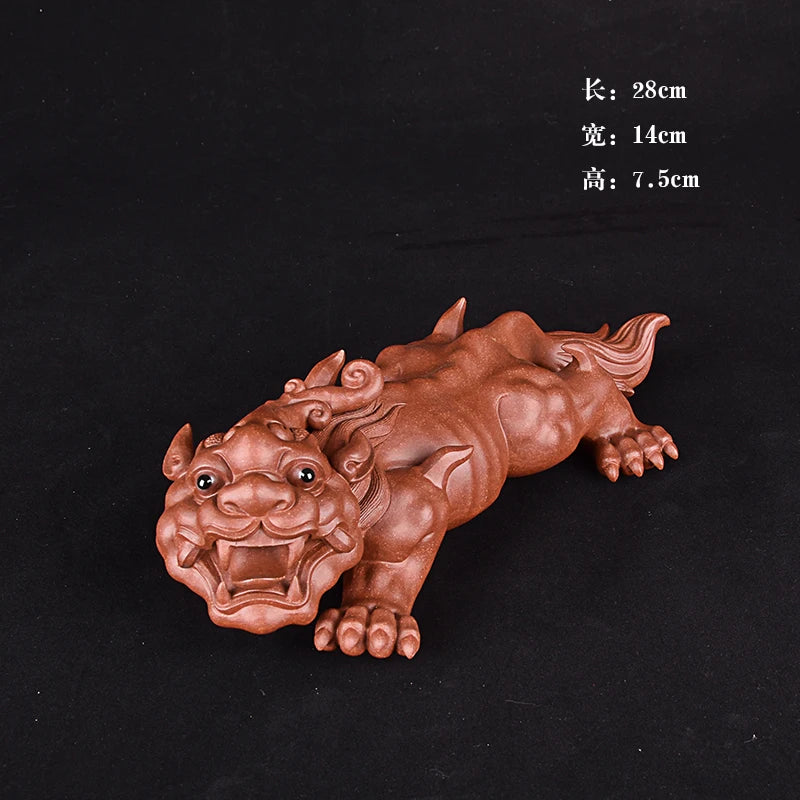 Yixing Purple Sand Fine Tea Carve Sculptured Ornaments Supportable Amass Fortunes Famous Li Changtao Find Wealth
