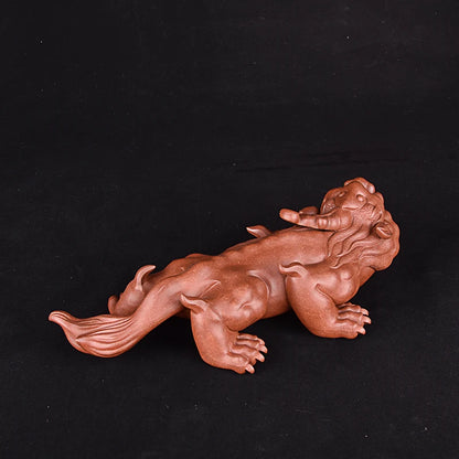 Yixing Purple Sand Fine Tea Carve Sculptured Ornaments Supportable Amass Fortunes Famous Li Changtao Find Wealth