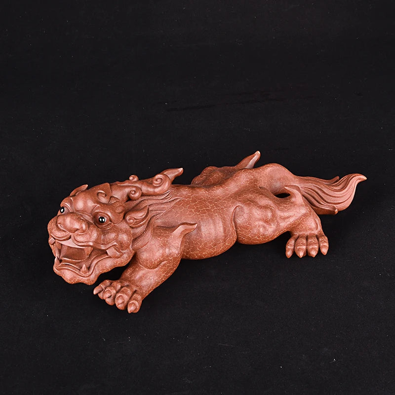 Yixing Purple Sand Fine Tea Carve Sculptured Ornaments Supportable Amass Fortunes Famous Li Changtao Find Wealth
