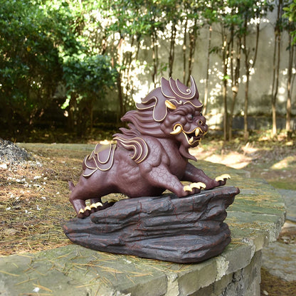 Yixing Purple Sand Fine Yixing Clay Tea Carve Supportable Famous Handmade Large Lucky Decoration Sculpture Feng Shui