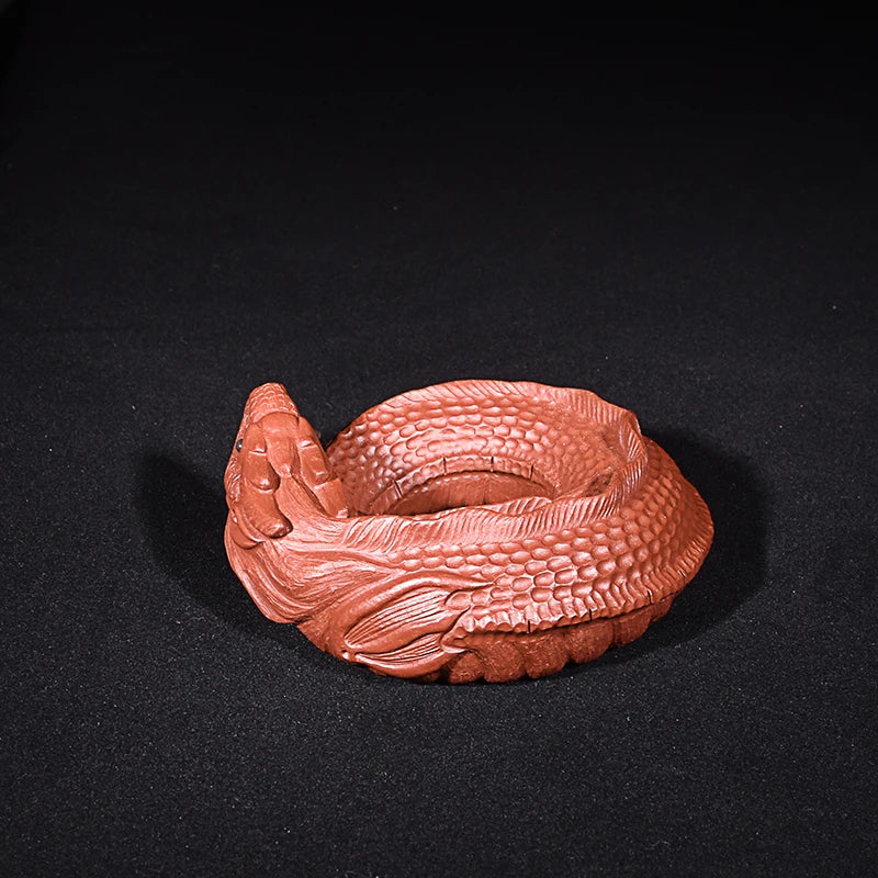 Yixing Purple Sand Fish and Dragon Tea Ornaments Fine Ornaments Supportable Tea Strainer Tray Tea Set Zodiac Dragon Tea Strainer