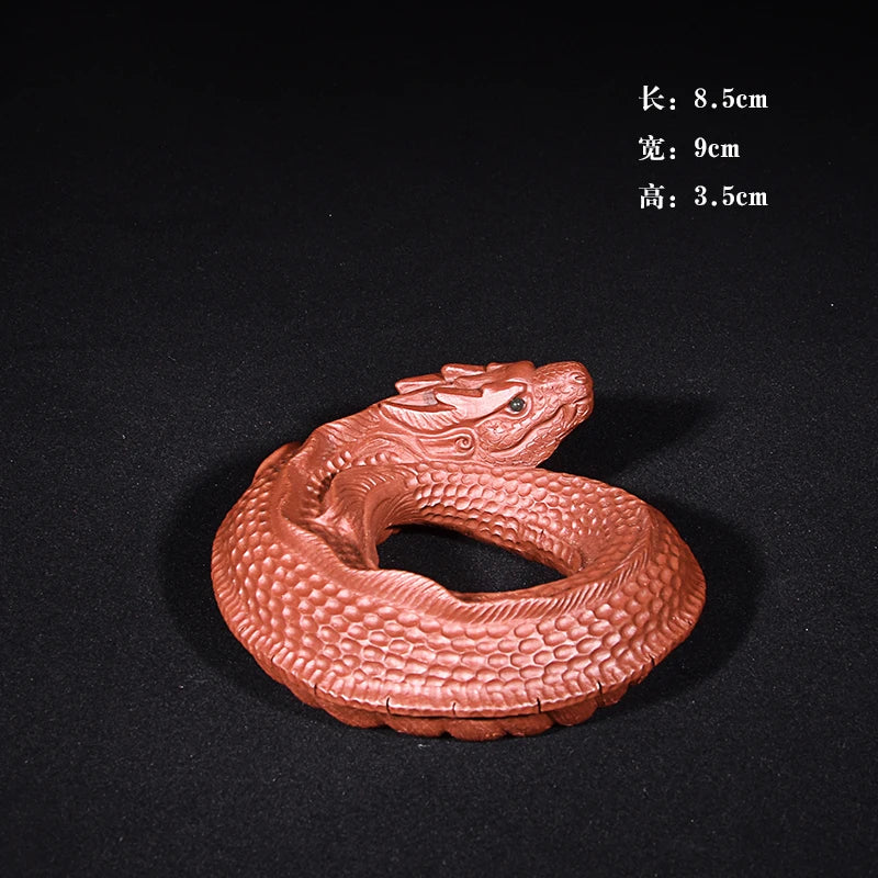 Yixing Purple Sand Fish and Dragon Tea Ornaments Fine Ornaments Supportable Tea Strainer Tray Tea Set Zodiac Dragon Tea Strainer