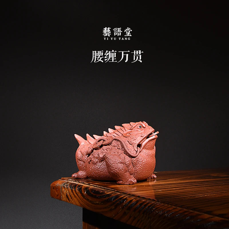 Yixing Purple Sand Fortune Toad Tea Ornaments Boutique Supportable Domineering Toad Wrapped around Tea Tray Utensils