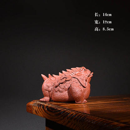 Yixing Purple Sand Fortune Toad Tea Ornaments Boutique Supportable Domineering Toad Wrapped around Tea Tray Utensils