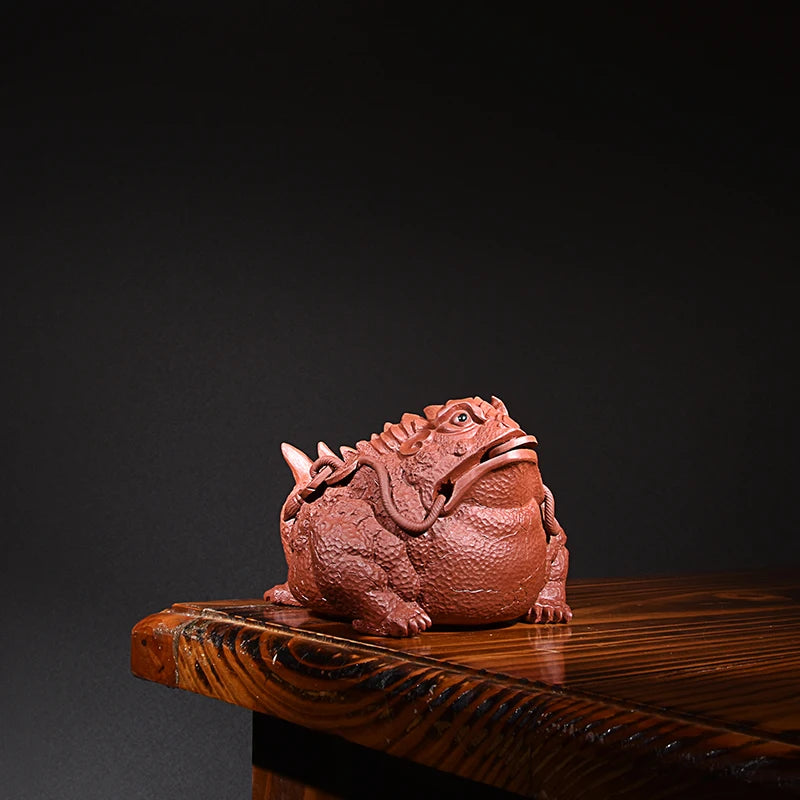 Yixing Purple Sand Fortune Toad Tea Ornaments Boutique Supportable Domineering Toad Wrapped around Tea Tray Utensils