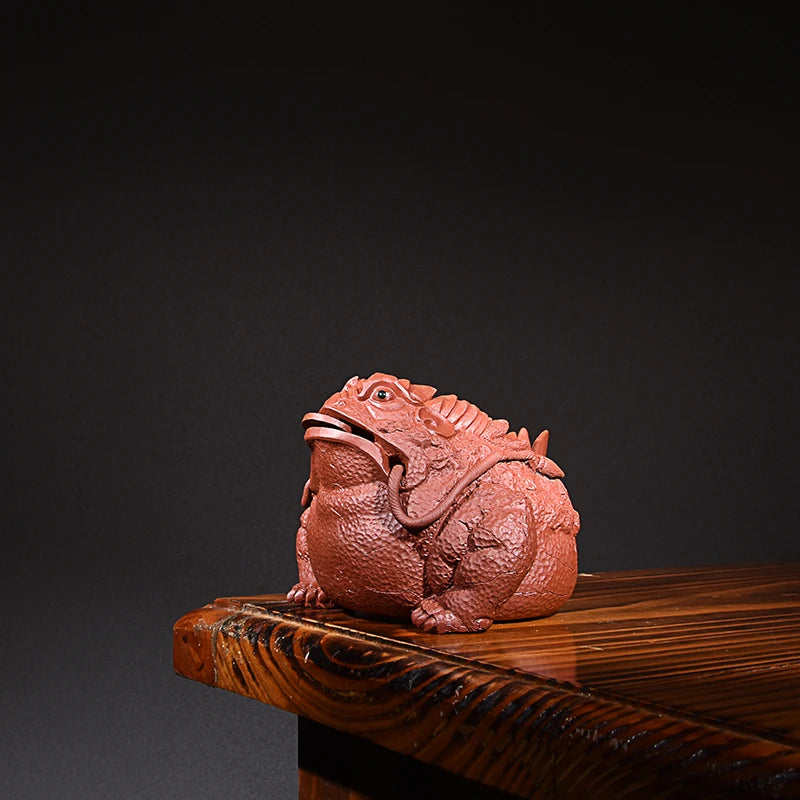 Yixing Purple Sand Fortune Toad Tea Ornaments Boutique Supportable Domineering Toad Wrapped around Tea Tray Utensils