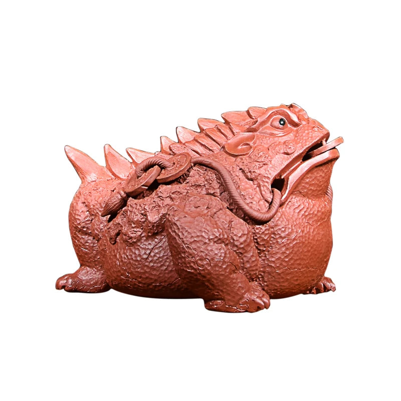 Yixing Purple Sand Fortune Toad Tea Ornaments Boutique Supportable Domineering Toad Wrapped around Tea Tray Utensils
