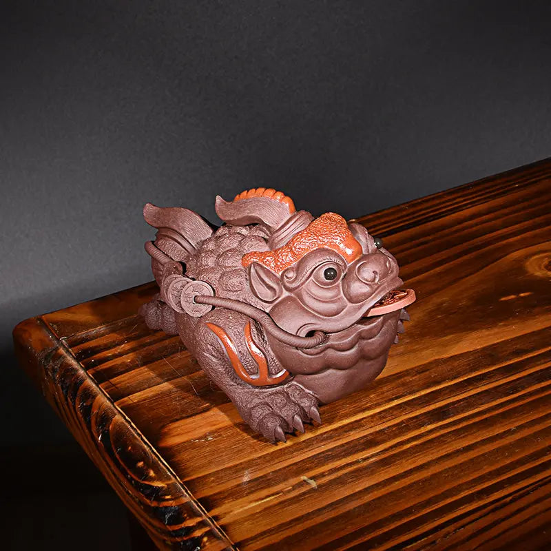 Yixing Purple Sand Golden Toad Opportunity Knocks Tea Ornaments Boutique Supportable Raw Ore Handmade Sculptured Ornaments Lucky