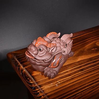 Yixing Purple Sand Golden Toad Opportunity Knocks Tea Ornaments Boutique Supportable Raw Ore Handmade Sculptured Ornaments Lucky