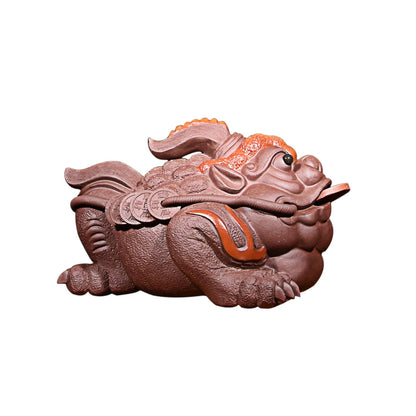 Yixing Purple Sand Golden Toad Opportunity Knocks Tea Ornaments Boutique Supportable Raw Ore Handmade Sculptured Ornaments Lucky