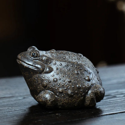 Yixing Purple Sand Golden Toad Tea Pet Three-legged Toad Tea Pet Ornament Can Raise Color-changing Frog Tea Ceremony Accessories