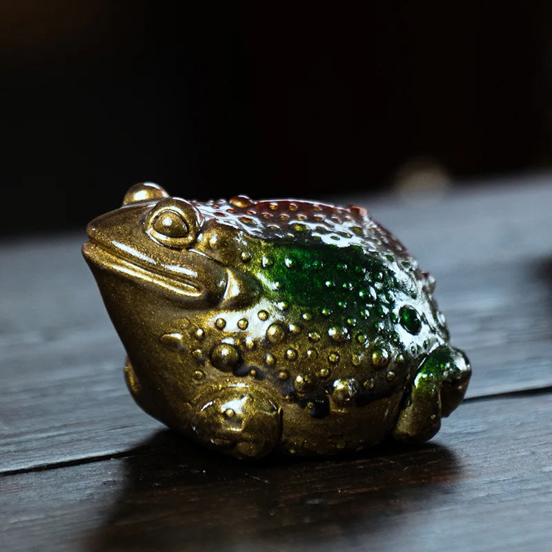 Yixing Purple Sand Golden Toad Tea Pet Three-legged Toad Tea Pet Ornament Can Raise Color-changing Frog Tea Ceremony Accessories