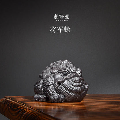Yixing Purple Sand Golden Toad Toad Tea Ornaments Ornaments Lucky Toad Famous Li Changtao Raw Ore Handmade General Toad
