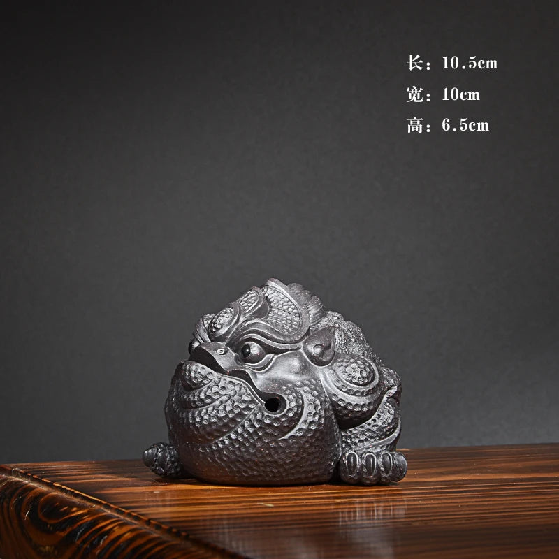 Yixing Purple Sand Golden Toad Toad Tea Ornaments Ornaments Lucky Toad Famous Li Changtao Raw Ore Handmade General Toad